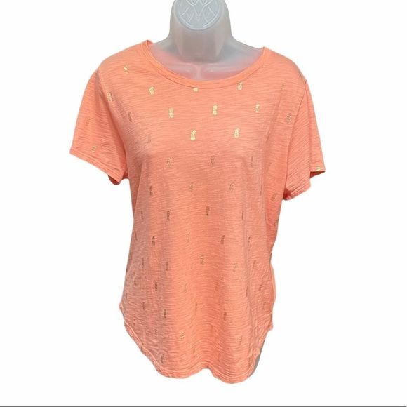 Old Navy Tops - OLD NAVY woman’s Large short sleeve mini pineapple top